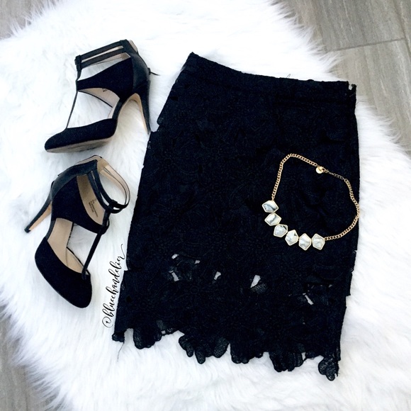 wyldr Dresses & Skirts - wyldr • black lace mini pencil shirt